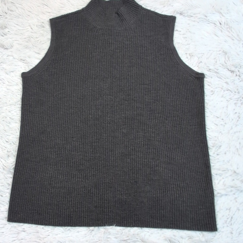Venezia Sweater Vest Womens 18 20 Gray Merino Wool Blend Preppy Comfort